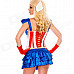 LC887226 Fancy American Dream Classic Costume - Red + Blue + White (Size M)