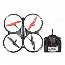 FiLiTe H07N 4-CH R/C 2.4GHz X-Drone G-Shock Quadcopter w/ Gyroscope (Mode 2) - Black + Red