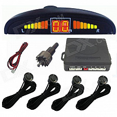 Leadway LED Display Voice Parking Radar Distance Detection System Rear Parking Sensor - Black