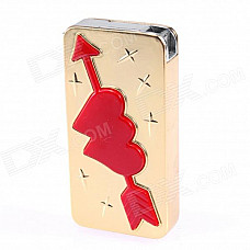 HF221 Zinc Alloy Cupid's Arrow Windproof Butane Jet Ligther - Golden + Red