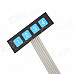 ZnDiy-BRY 1 x 4 Key Slim Matrix Membrane Switch Control Panel Keypad Keyboard - Black + Blue (5 PCS)