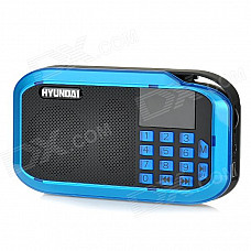 HYUNDAI H12 1.4" Screen 5W Digital Speaker w/ FM / TF / Mini USB - Blue + Black + Silver