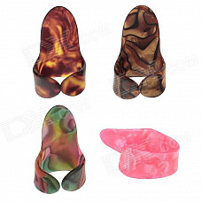 Plastic Guitar Finger and Thumb Picks Set - Multi-color (4 PCS)