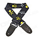 DEDO MA-52 Fashion Skull Pattern Polyester Adjustable Guitar / Bass Strap - Black + Yellow