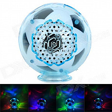 S-20 Mini Football Style Speaker w/ FM / Card Slot / LED Light - White + Black (16GB Max.)