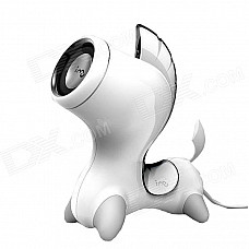 i-mu i-ma Unique Horse Style Portable 3.5mm / USB Wired 2W Speaker - White