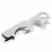 Mini Portable Multifunctional Stainless Steel Key Ring - Silver