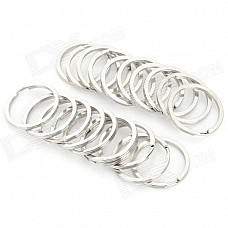 28mm Stainless Steel Key Ring Set - Silver (20 PCS)