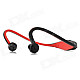Sports Wireless Behind-the-Neck MP3 Headphone w/ TF / FM / USB - Black + Red