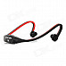 Sports Wireless Behind-the-Neck MP3 Headphone w/ TF / FM / USB - Black + Red