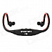 Sports Wireless Behind-the-Neck MP3 Headphone w/ TF / FM / USB - Black + Red