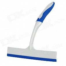 T-shaped Plastic + Rubber Car Glass Cleaning Scraper - White + Blue