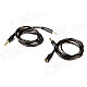 Gold Plated 3.5mm Male to Male Stereo Audio Extension Cable + Male to Female Audio Cable - Black