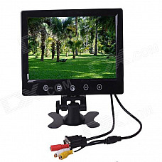 1024x600 9" VGA Touch Key TFT LCD PAL / NTSC Car Monitor w/ Dual Video Input, Remote Control - Black