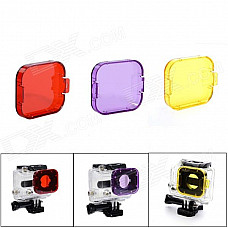 JUSTONE J028-3 Professional Diving Housing Yellow / Red / Purple Filters for GoPro Hero 3