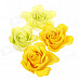 Romantic Rose Scented Soap Petals for Valentines Day / Wedding - Yellow + Green