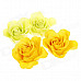 Romantic Rose Scented Soap Petals for Valentines Day / Wedding - Yellow + Green