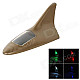 Universal Shark Fin Style Solar Power 8-LED RGB + White Light Car Alarm Lamp - Golden