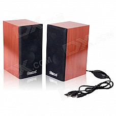 BLUELOVER S60 Multimedia Wooden Speaker - Wood Yellow + Black