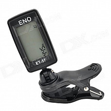 Mini Clip-on Plastic Tuner for Wind Instruments / Guitar / Bass / Violin / Ukulele - Black