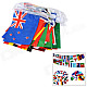 100 International Small Polyester Pongee Flags String - Red + Green + Multi-Colored