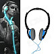 Power4 HP002 Hi-Fi Stereo Headband Headphone w/ Mic for Computer / Mobilephones / MP3 - Blue + Black