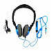 Power4 HP002 Hi-Fi Stereo Headband Headphone w/ Mic for Computer / Mobilephones / MP3 - Blue + Black