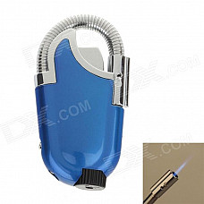 Creative Elbow Pipe Refillable Gas Lighter w/ LED Light - Blue + Silver