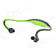 Sports Wireless Behind-the-Neck MP3 Headphones w/ TF / FM / USB - Black + Green