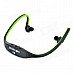 Sports Wireless Behind-the-Neck MP3 Headphones w/ TF / FM / USB - Black + Green