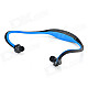 Sports Wireless Behind-the-Neck MP3 Headphone w/ TF / FM / USB - Black + Blue