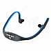 Sports Wireless Behind-the-Neck MP3 Headphone w/ TF / FM / USB - Black + Blue