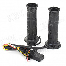 DIY Electric Heating 12V Handle Bar Grip for Motorcycle - Black (2 PCS)