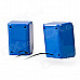 EN-011 Portable 2.0 Channel USB 3.5mm Wired Stereo Desktop Speakers Set for PC / Laptop - Blue