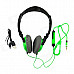 Power4 HP002 Hi-Fi Lighting Stereo Headband Headphone w/ Microphone / Remote - Green