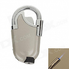 Creative Foldable Elbow Pipe Refillable Gas Lighter with LED Light - Silver Grey + Silver