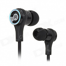 Fashionable 2-CH In-Ear Music Earphone w/ 3.5mm - Black + Silver (115cm-Cable)