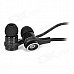 Fashionable 2-CH In-Ear Music Earphone w/ 3.5mm - Black + Silver (115cm-Cable)