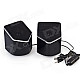 EN-015 Portable 2.0 Channel USB 3.5mm Wired Stereo Desktop Speakers Set for PC / Laptop - Black