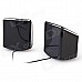 EN-015 Portable 2.0 Channel USB 3.5mm Wired Stereo Desktop Speakers Set for PC / Laptop - Black