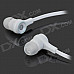 Fashion 3.5mm Plug In-Ear Earphone - White + Black