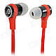 Fashion 3.5mm Plug In-Ear Earphone - Red + Black