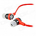 Fashion 3.5mm Plug In-Ear Earphone - Red + Black