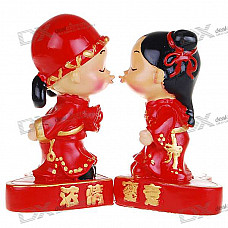 Valentine's Day Gift - Resin Chinese Style Cute Kissing Wedding Couple