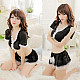 Women's Fashionable Sexy Maid Style Cosplay Costume - Black