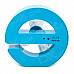 Cute E-Shaped Rechargeable USB Mini Desk Fan - Blue