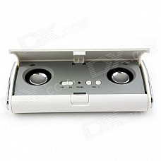 HAIGE WSA9 Portable Speaker - White + Silver (4 x AAA)