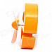 Cute E-Shaped Mini Portable Rechargeable USB 3-Blade 1-Mode Desk Fan - Orange