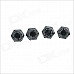 Carking DIY Car Parts License Plate Frame Zinc Alloy Screw Bolt Caps Covers - Black + Silver (4PCS)