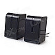 Portable 2.0 Channel USB Powered 3.5mm Wired Stereo Desktop Speaker Set for PC / Laptop - Black